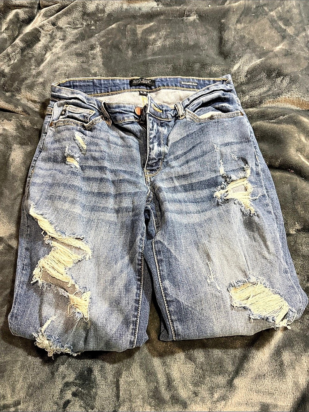 Judy Blue Boyfriend Fit Distressed Boyfriend Jeans Waist 29 Blue